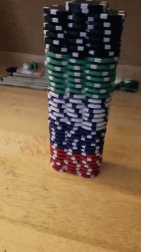 Stack of Poker Chips With Letters NC