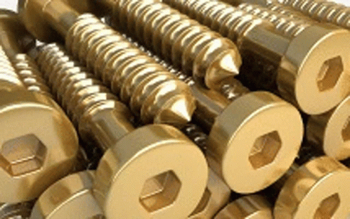 Stacked Gold Screws GIF