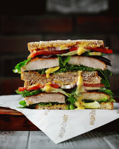 Stacked Sandwiches Saying Indiana's GIF