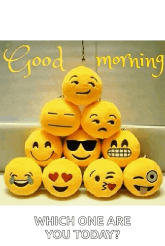 Stacked Smiley Faces Good Morning