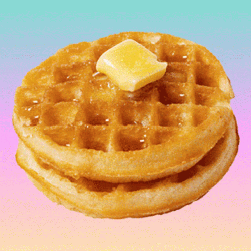 Stacked Waffles With Syrup And Butter GIF