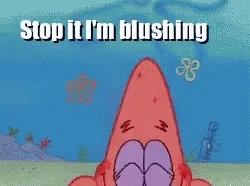 Stahp Blushing Patrick Star GIF