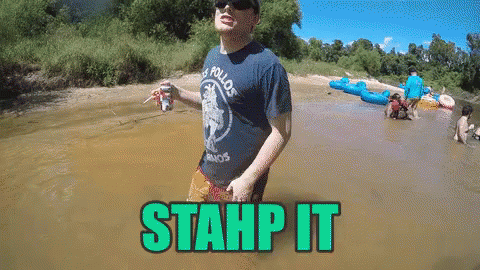 Stahp Shy Cheeky Queer Hand Wave GIF