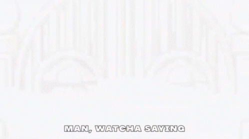 Stained Glass Window Saying Man Watcha Saving GIF
