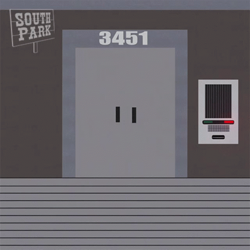 Stan And Butters From South Park Are Standing In Front Of A Sign That Says 3451 GIF