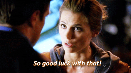 Stana Katic Good Luck Meme GIF
