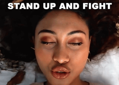 Stand Up And Fight Woman Lying Down GIF