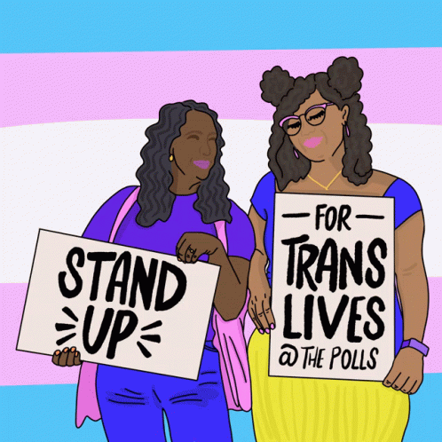 Stand Up For Trans Lives Animated Ladies GIF