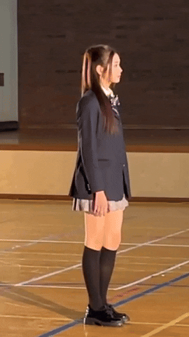 Standing Girl Turn Around GIF