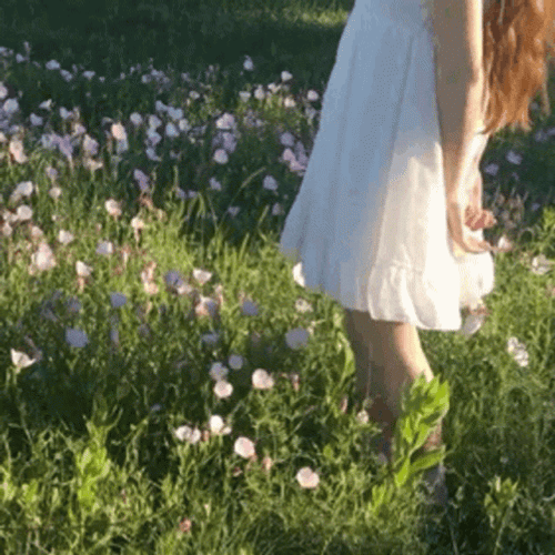 Standing In A Cottagecore Field GIF
