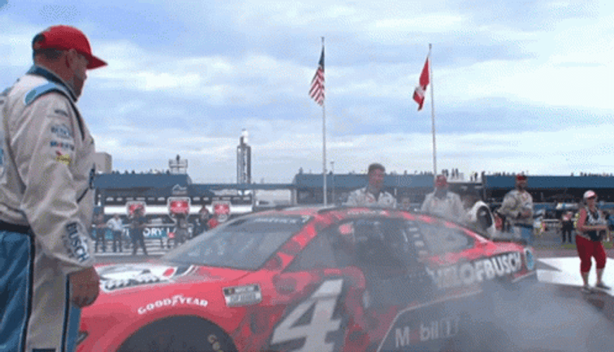 Standing In The Race Car GIF
