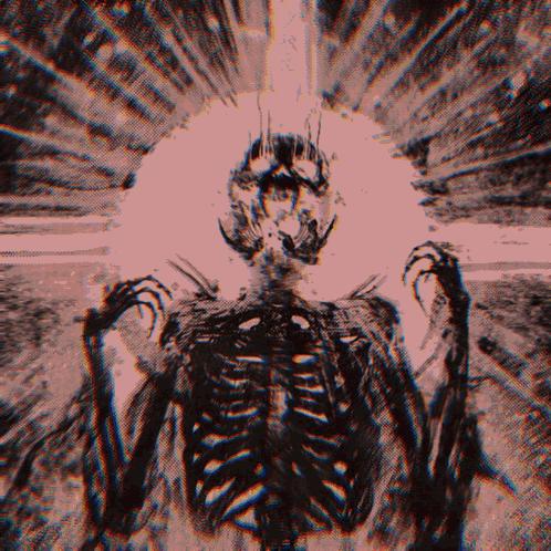 Standing Skull Glitching Phonk GIF