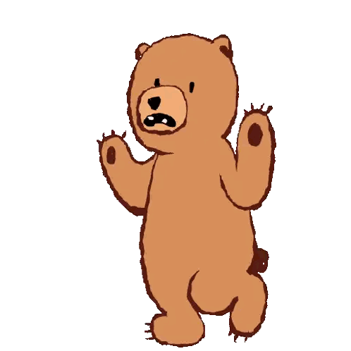 Standing Teddy Bear with Mouth Open