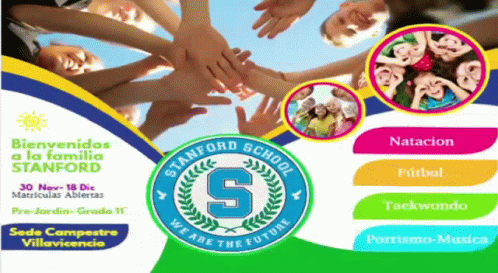 Stanford School Children Putting Hands in Circle