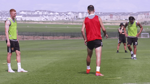 Stanky Leg Soccer Stretch GIF