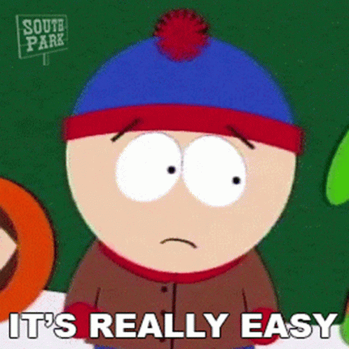 Stanley From South Park Says It 'S Really Easy In A Cartoon GIF