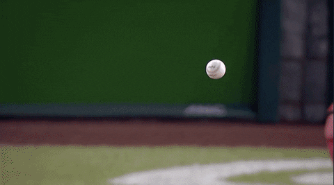 Stanton Catches Baseball Ball Slowmo GIF