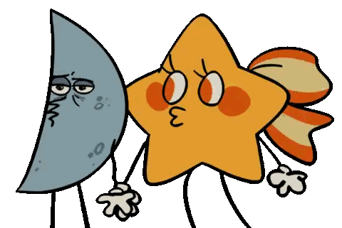 Star and Half Moon Cartoon