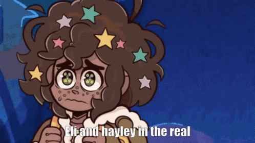Star-Haired Girl With Eli And Hayley In Real GIF