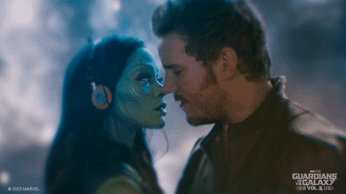 Star Lord What Romantic Kiss With Gamora GIF