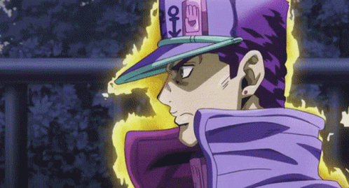 Star Platinum Kujo Flaming Body Attack GIF