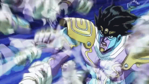 Star Platinum Rain Punching GIF