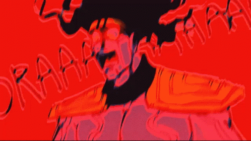 Star Platinum In Red Background Theme GIF