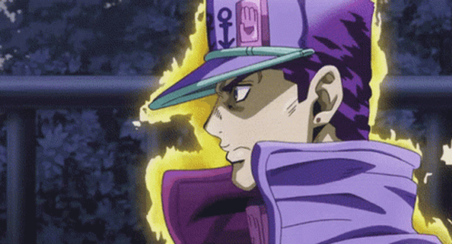 Star Platinum Kujo Flaming Body Attack GIF