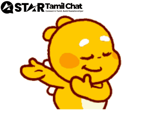 Star Tamil Chat Advertisement With Yellow Cartoon Character GIF