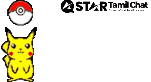 Star Tamil Chat Logo with Pikachu and Pokeball