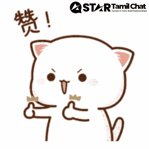 Star Tamil Chat Sticker Cat GIF