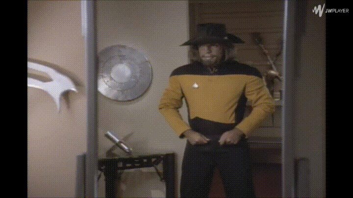 Star Trek Cowboy Worf GIF
