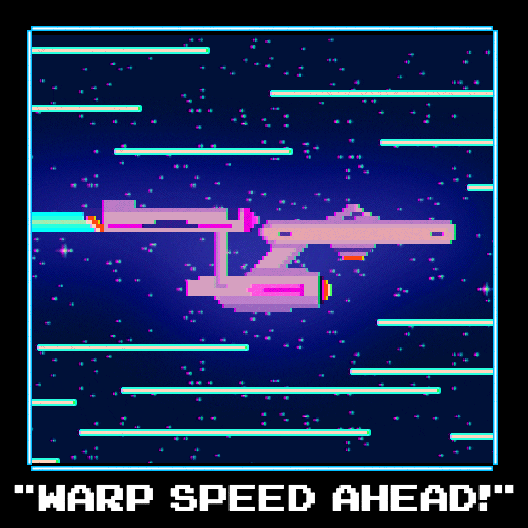 Star Trek Warp Speeding Spaceship GIF