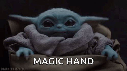 Star Wars Baby Yoda Holding Magic Hand GIF