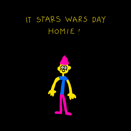 Star Wars Day Happy Birthday Cartoon High Five GIF