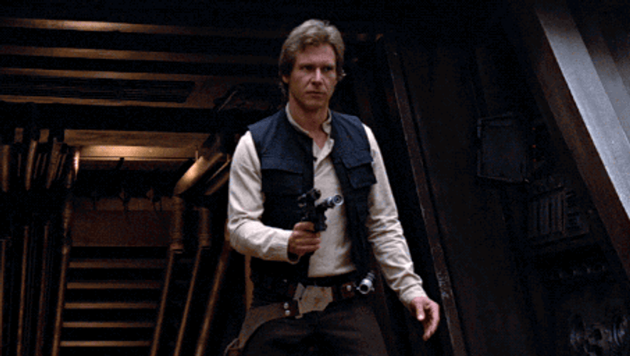 Star Wars Han Solo Holding Gun GIF