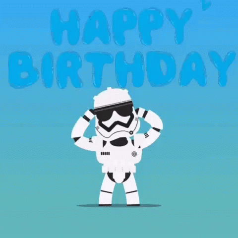 Cartoon Stormtrooper Star Wars Happy Birthday GIF