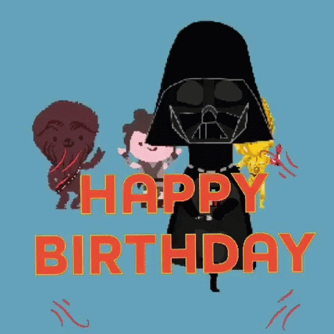Cartoon Star Wars Characters Happy Birthday GIF