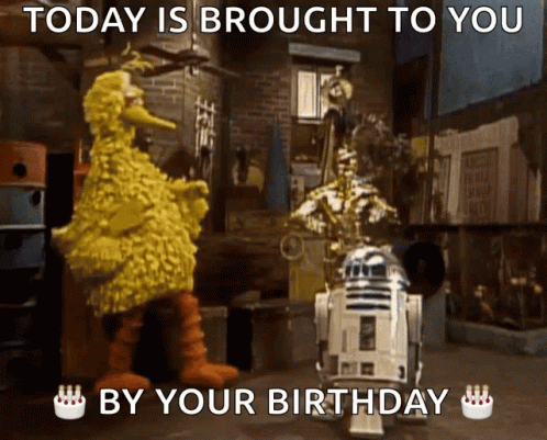 Big Bird Mash Up Star Wars Happy Birthday GIF