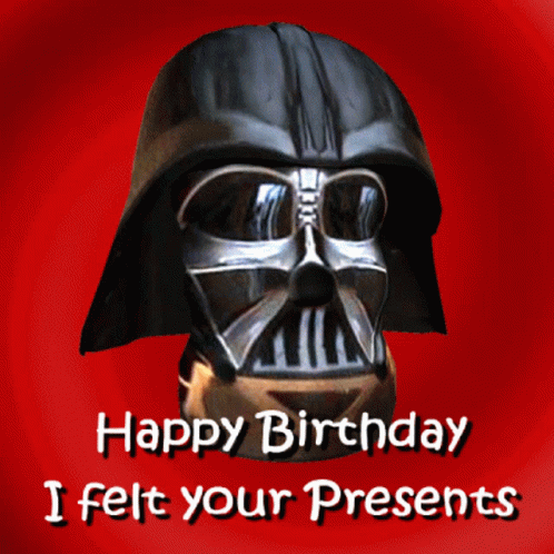Dart Vader Head Star Wars Happy Birthday GIF