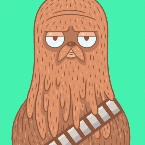 Star Wars Happy Birthday Chewbacca Cartoon GIF