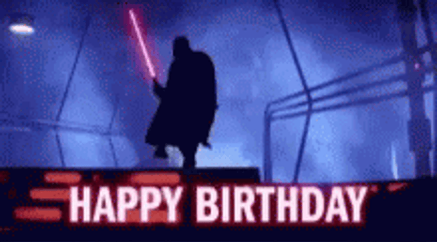Star Wars Happy Birthday Darth Vader Silhouette Dancing GIF