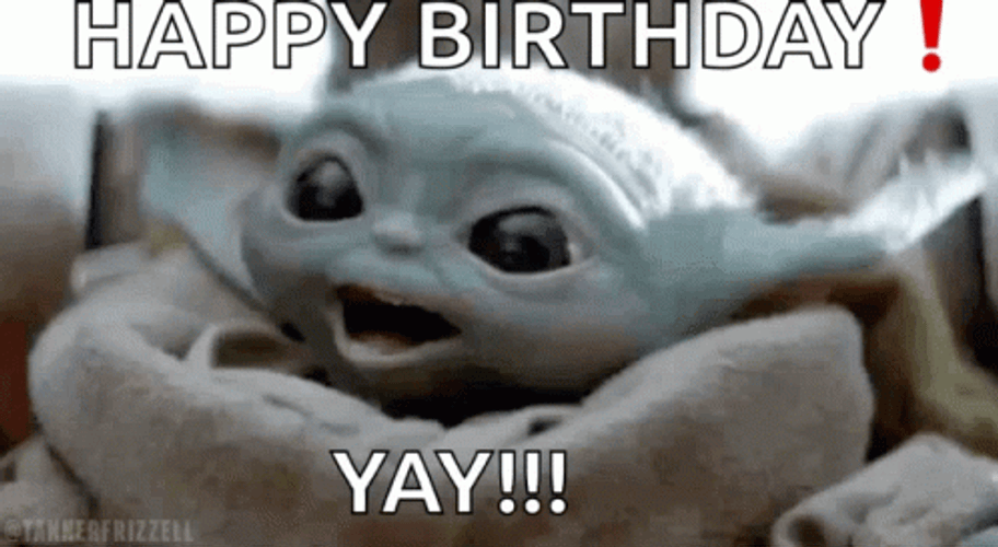 Star Wars Happy Birthday Excited Yoda GIF