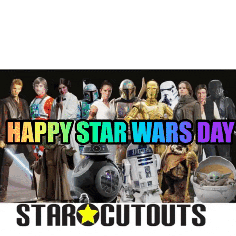 Star Wars Happy Birthday Flashing Cut Outs GIF