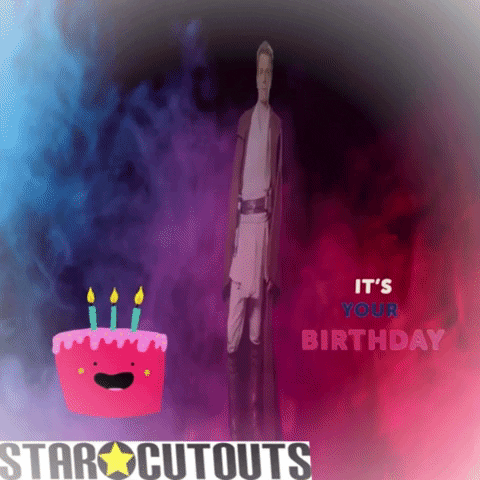 Star Wars Happy Birthday Spinning Obi Wan Kenobi GIF