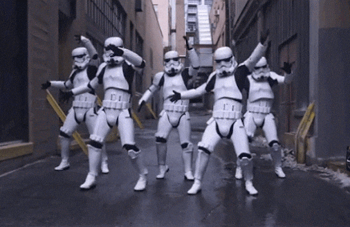 Star Wars Happy Birthday Stormtroopers Mob Dance GIF