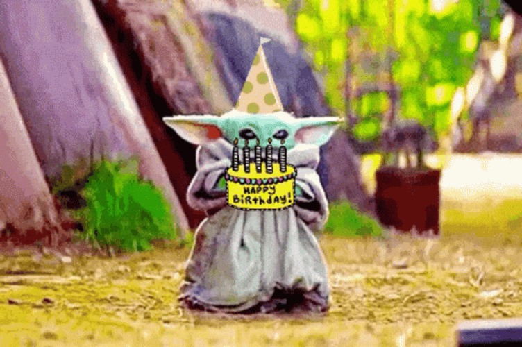 Star Wars Happy Birthday Yoda Cake GIF