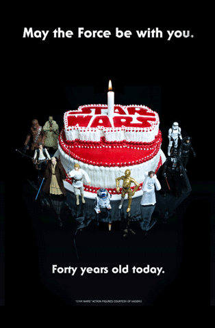Star Wars Red Birthday Cake Forty Years GIF