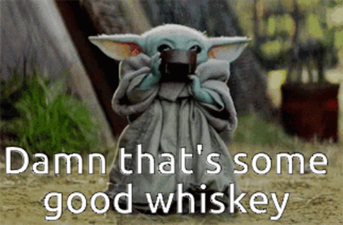Star Wars Yoda Drinking Whiskey GIF