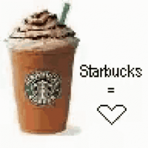 Starbucks Equals Love Pixel Art GIF